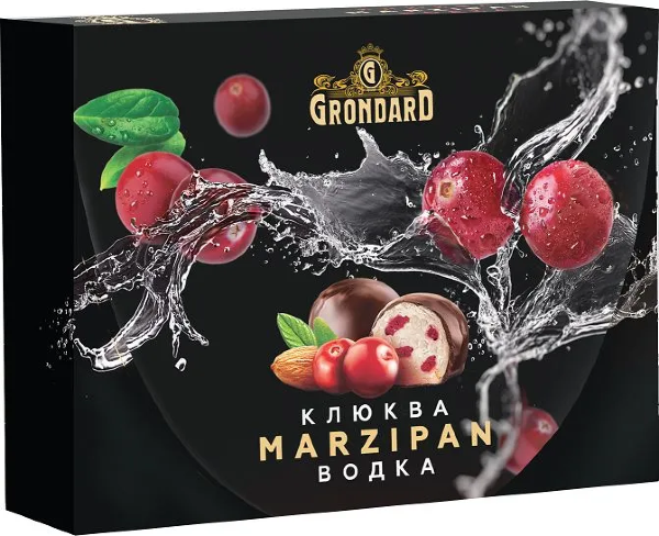 №1 TM Grondard       (10186) Конфеты глазированные Марципановые Клюква и Водка, 98г  в Кирово-чепецке