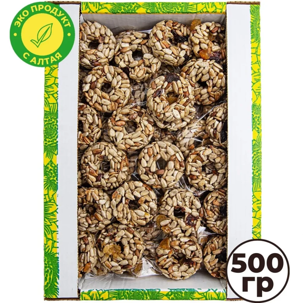  Козинаки из подсолнечника с медом и сухофруктами "Зачетные" 500г в Кирово-чепецке